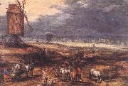 BRUEGHEL, Jan the Elder Landscape with Windmills fdg Spain oil painting artist